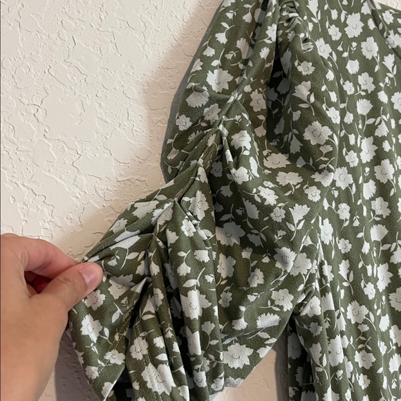 Free People Green Floral Open Back Midi Dress - Picture 7 of 10